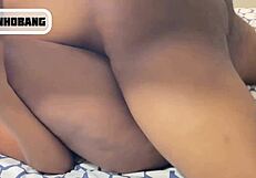 big booty ebony pounded doggystyle, creaming on black cock?