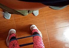 Beautiful peruvian neighbor bent over for hardcore sex in common area