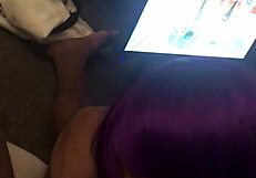 why is this redhead ebony sucking the life out of me with her mouth on big black cock?