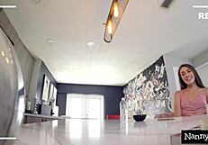 nanny sneaks a wet cock massage for her horny boss