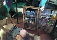 Pelado bangs hot Latina girlfriend between laundry boxes doggystyle