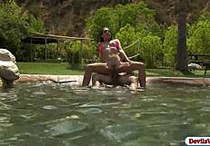 Brooke Haze SUCKS her boyfriend's BIG COCK outdoors!