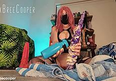 seahorse and kraken giant fantasy anal dildos stretch petite ass