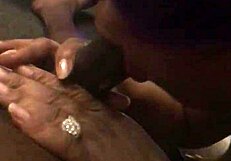 why is this redhead ebony sucking the life out of me with her mouth on big black cock?