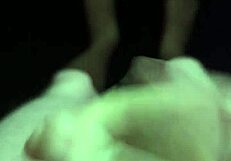 Outside at night with naked public exposure