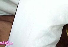 bhabi went to hang clothes, ended up fucked hard with cum on tits