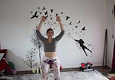 Milf feels sensual yoga instruction on her big ass