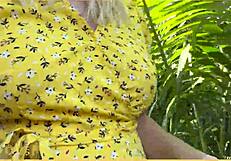 wifey goes out braless in summer dress 😍