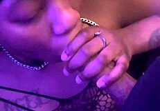 Pretty Ebony Licks Monster Cock And Gets Facial Cumshot