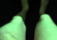 Outside at night with naked public exposure