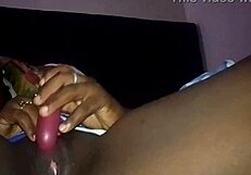 Orgasm from vibrator and caresses alone