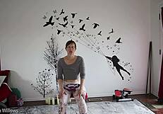 Milf feels sensual yoga instruction on her big ass