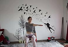 Milf feels sensual yoga instruction on her big ass