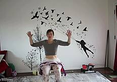 Milf feels sensual yoga instruction on her big ass