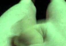 Outside at night with naked public exposure