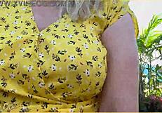 wifey goes out braless in summer dress 😍