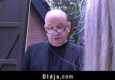 Blonde Gina Pays Old Cashier with Fuck