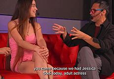 big tits mexican woman satisfies fan fantasy in public show