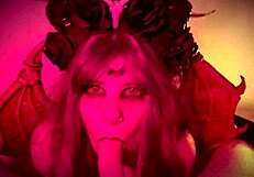 I got a blowjob and cum on ass from demon girl
