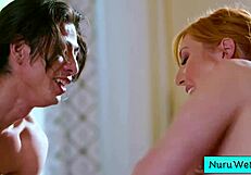 Natural big tit milf craves fresh hard dick during wet slippery nuru massage with lauren phillips.