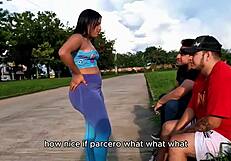 Outdoor threesome by the road we found a young 18+ slut running down the street in a public park and invited her over for a fuck would you have fucked her too