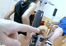 Skinny Blonde Bitch Nailed Hard in Fitness Room