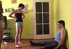 Dominant Girls Control Slaves With Feet In Femdom Domination And BDSM Fetish Play.