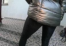 a lot of cum spilled on my shiny down-jacket from the gardener in this preview