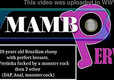 20-year-old Brazilian ebony Jenny Pretinha takes monster cock balls deep, then two more for DAP anal in 3on1 BBC action.