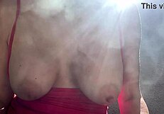 Italian big tits milf artemisia love hot solo bouncing sesh outdoor