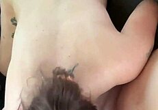 Real escort with huge tits getting fucked doggystyle in public, watching herself cum