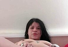 Latina Touches Herself Watching Papi Intensely