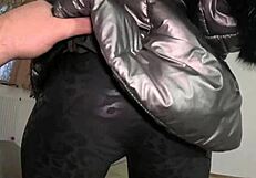 a lot of cum spilled on my shiny down-jacket from the gardener in this preview