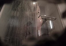 Amateur couple bathing in the shower