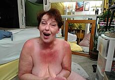 Curvy mature model lollies masturbates in mens underwear