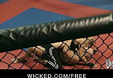 jessica drake wrestles her trainer to the ground for rough-sex