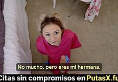 Horny stepsister nurses my cock in doggystyle