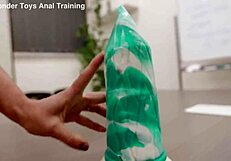 Lady Ana Tests Handmade Impaler Size L with Intense Anal Fisting