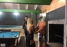 Blonde Amateur Giving Ass To Tattooed Friend