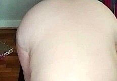 Mature woman with big tits does morning yoga