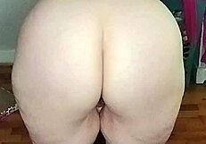 Mature woman with big tits does morning yoga