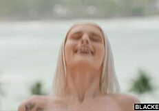 Blacked Spread The Luv: Brunette Takes Big Black Cock Outdoors.