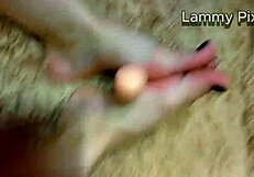 Footjob by lammy pixel followed by pussy masturbation and orgasm