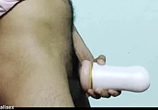 extreme jerking with fleshlight in intense session