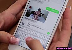 Rebel Lynn texts before intense lesbian sex with Mindi Mink