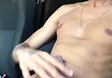 I am masturbating in the car in broad daylight.