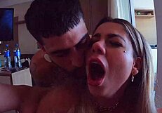 Two sluts lick balls before deepthroat