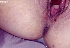 I finger my wet pussy while masturbating and get a creampie, ohh