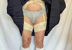 i insert a shiny anal plug into my sailor uniform while wearing sexy lingerie