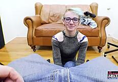 exotic nerdy coed raven gets fingered in wet twat and ass fucked hard